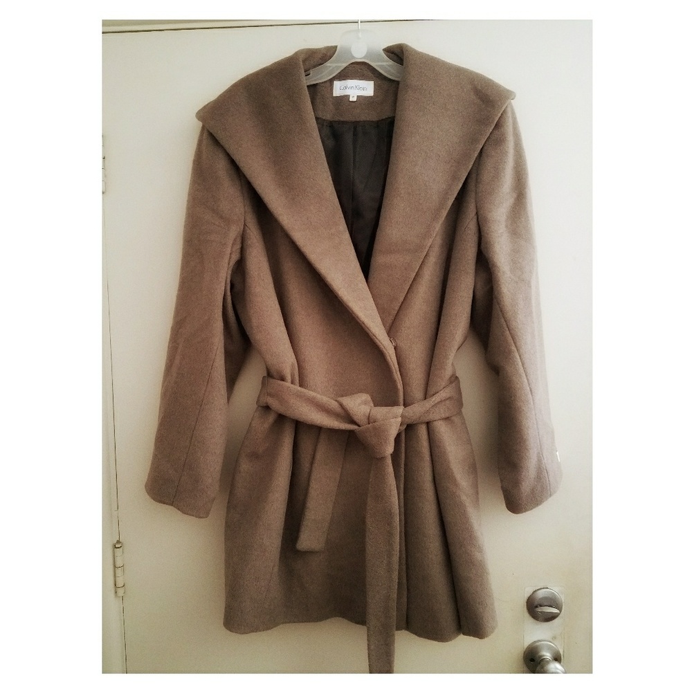 Calvin Klein Wool Camel Coat